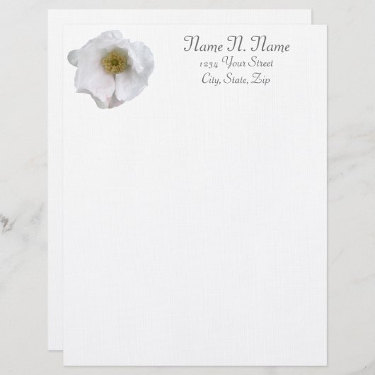 White Beach Roos Coordinating Items Letterhead Briefhoofd Sjabloon (Voorkant / Achterkant)