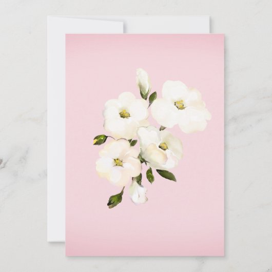 ** White Beach Rozen Bruids Roze Douche Kaart (Achterkant)