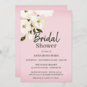 ** White Beach Rozen Bruids Roze Douche Kaart (Voorkant / Achterkant)