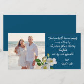 White Beach Rozen Weddenschap Foto bedankt (Voorkant / Achterkant)