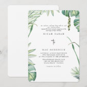White Beach Tropics Beide Ouders Bruiloft Kaart (Voorkant / Achterkant)