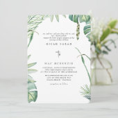 White Beach Tropics Beide Ouders Bruiloft Kaart (Staand voorkant)