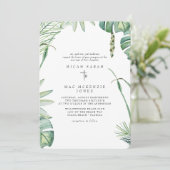 White Beach Tropics Bruid Ouders Bruiloft Kaart (Staand voorkant)