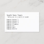 White Beach Visitekaartje (Achterkant)