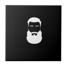 White Beard Ceramic Tile Tegeltje
