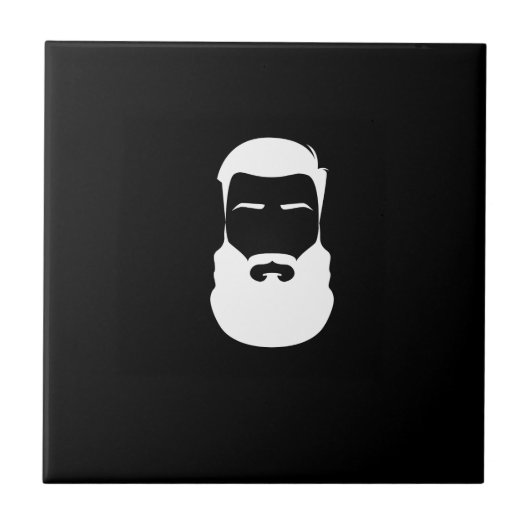 White Beard Ceramic Tile Tegeltje (Voorkant)