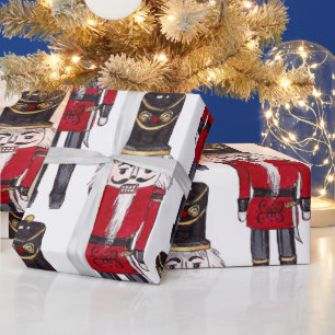 White Bearded Notenkraker Soldier Wrapping Paper Cadeaupapier