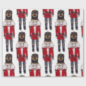 White Bearded Notenkraker Soldier Wrapping Paper Cadeaupapier (Vlak)