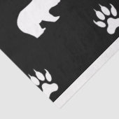 White Bears with Paw Prints on Black Background Tissuepapier (Detail)