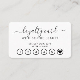 White Beauty Business Simple Script-logo Klantenkaartje