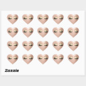 White Beauty Salon Glitter Pink Gold Lashes Name Hart Sticker (Vel)