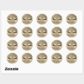 White Beauty Salon Glitter Sepia Gold Lash Cleaner Ronde Sticker (Vel)