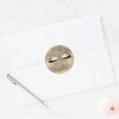 White Beauty Salon Glitter Sepia Gold Lash Cleaner Ronde Sticker (Envelop)