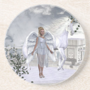 White Beauty Unicorn Angel Onderzetter