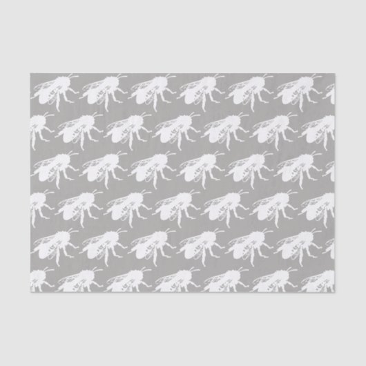 White Bee Silhouette Tissue Paper Tissuepapier (Voorkant)