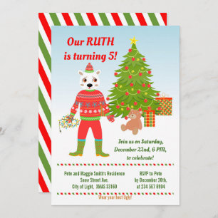 White beer Ugly Sweater Birthday Party Invitation Kaart