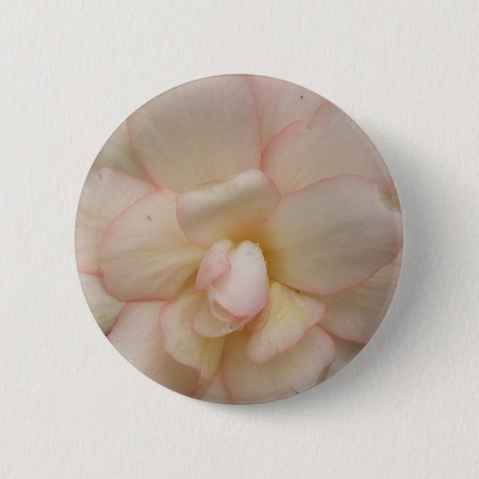 White Begonia Flower Button (Voorkant)