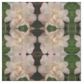 White Begonia Flower Floral Patterned Fabric Stof (Swatch)