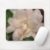 White Begonia Flower Mousepad Muismat (Met muis)