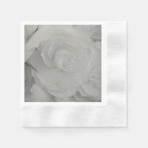 White Begonia Paper Napkins