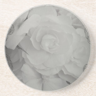 White Begonia Zandsteen Onderzetter