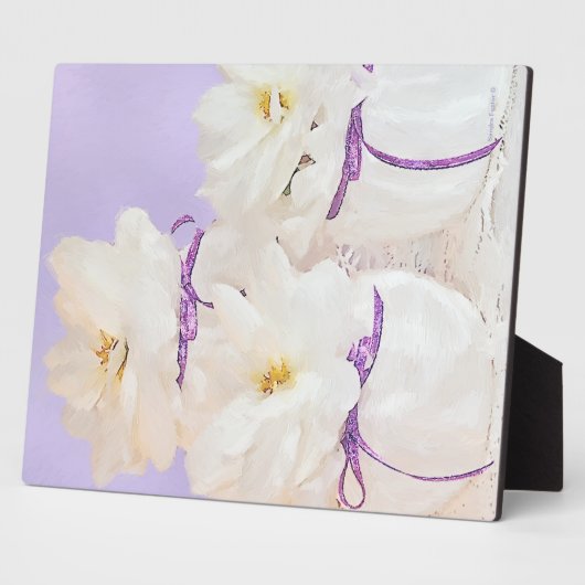 White Begonias still Life Photo Plaque Fotoplaat (Zijkant)