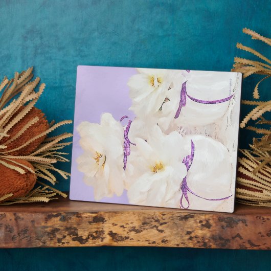 White Begonias still Life Photo Plaque Fotoplaat (Zijkant)