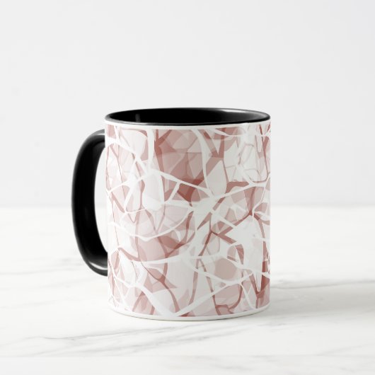 white beige abstract fashionable modern pattern mok (Voorkant links)