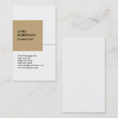 White beige Cube Vertical Chic Visitekaartje (Voorkant / Achterkant)