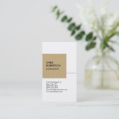 White beige Cube Vertical Chic Visitekaartje (Staand voorkant)