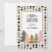 White Beige Minimal Scandinavian Merry Kerstmis Feestdagenkaart (Voorkant / Achterkant)