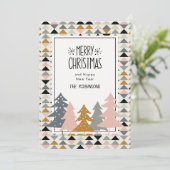 White Beige Minimal Scandinavian Merry Kerstmis Feestdagenkaart (Staand voorkant)