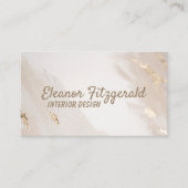 White & Beige Minimalist Interior Design Style Visitekaartje (Voorkant)