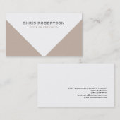 White beige Modern Simple Plain Visitekaartje (Voorkant / Achterkant)