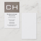 White Beige Monogram Consultant Visitekaartje (Voorkant / Achterkant)