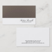 White Beige Plain Modern Consultant Visitekaartje (Voorkant / Achterkant)