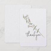 White Bellflower Stem Hartelijk dank Bedankkaart (Voorkant / Achterkant)