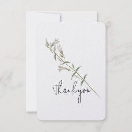 White Bellflower Stem Hartelijk dank Bedankkaart