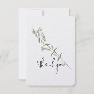 White Bellflower Stem Hartelijk dank Bedankkaart