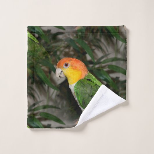White Bellied Caïque Parrot met Bamboe Tree Bad Handdoek (Wasdoekje)