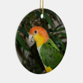 White Bellied Caïque Parrot met Bamboe Tree Keramisch Ornament (Rechts)