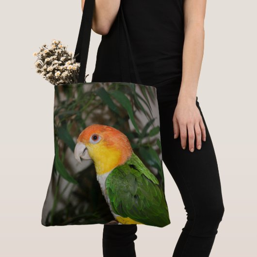 White Bellied Caïque Parrot met Bamboe Tree Tote Bag (Dichtbij)
