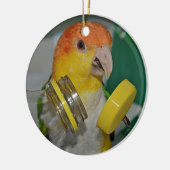 White Bellied Caïque Parrot Palling Keramisch Ornament (Links)