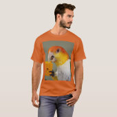 White Bellied Caique Parrot With Wood Block Toy T-shirt (Voorkant volledig)
