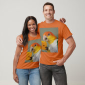 White Bellied Caique Parrot With Wood Block Toy T-shirt (Unisex)