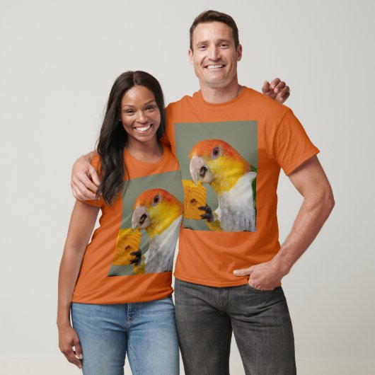 White Bellied Caique Parrot With Wood Block Toy T-shirt (Unisex)