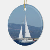 White Beneteau-sleuf Keramisch Ornament (Links)
