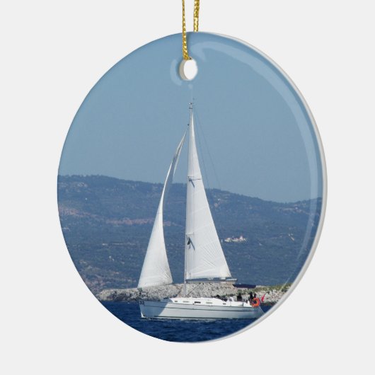 White Beneteau-sleuf Keramisch Ornament (Links)