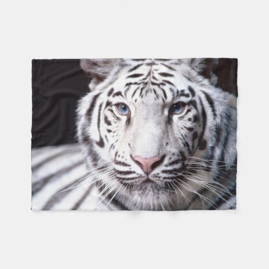 White Bengal Tiger Afbeelding Fleece Deken (Voorkant (Horizontaal))
