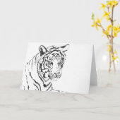 White Bengal Tiger Art Greet of Note Cards Kaart (Gele Bloem)